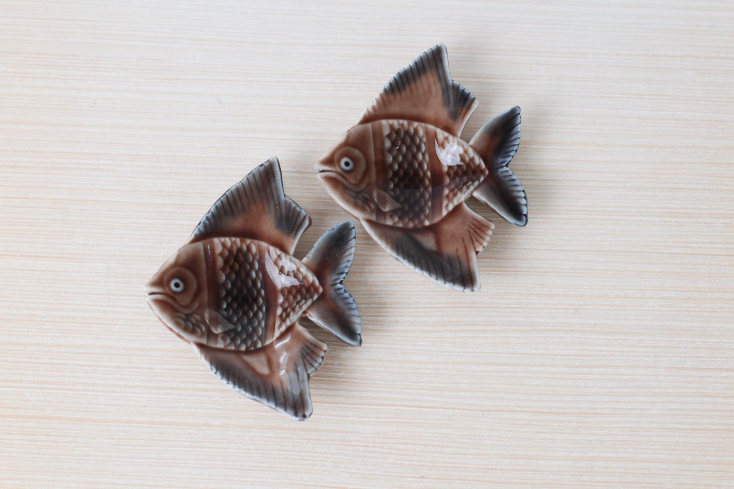 Vintage Wade Porcelain Fish Trinket Dishes or Tea Bag Rests, Set of 2