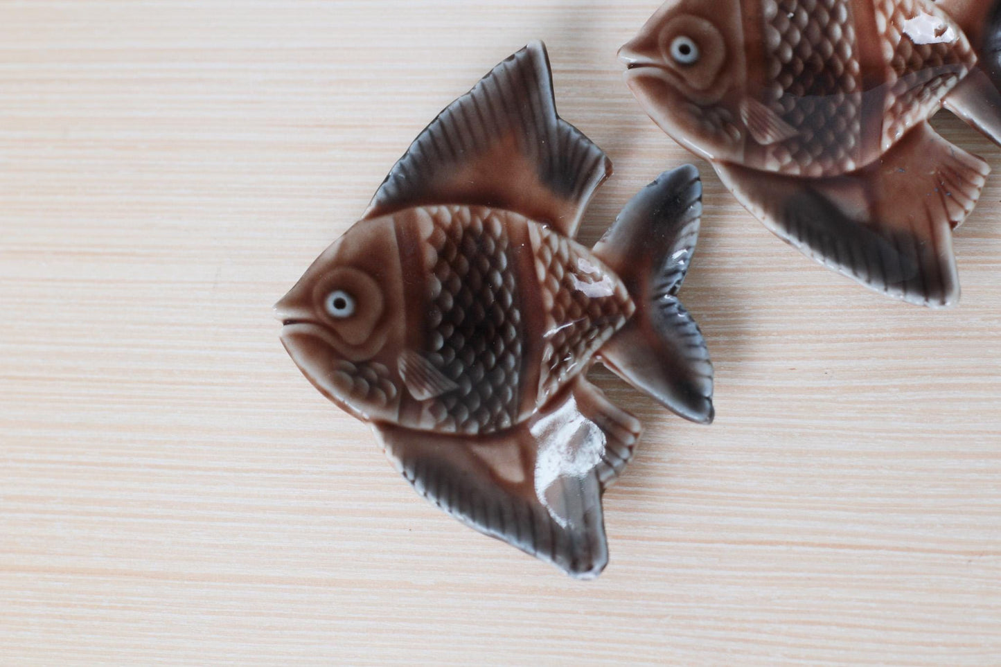 Vintage Wade Porcelain Fish Trinket Dishes or Tea Bag Rests, Set of 2