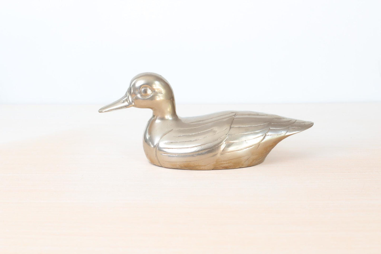 Vintage Large Brass Duck Decoy-Style Sculpture