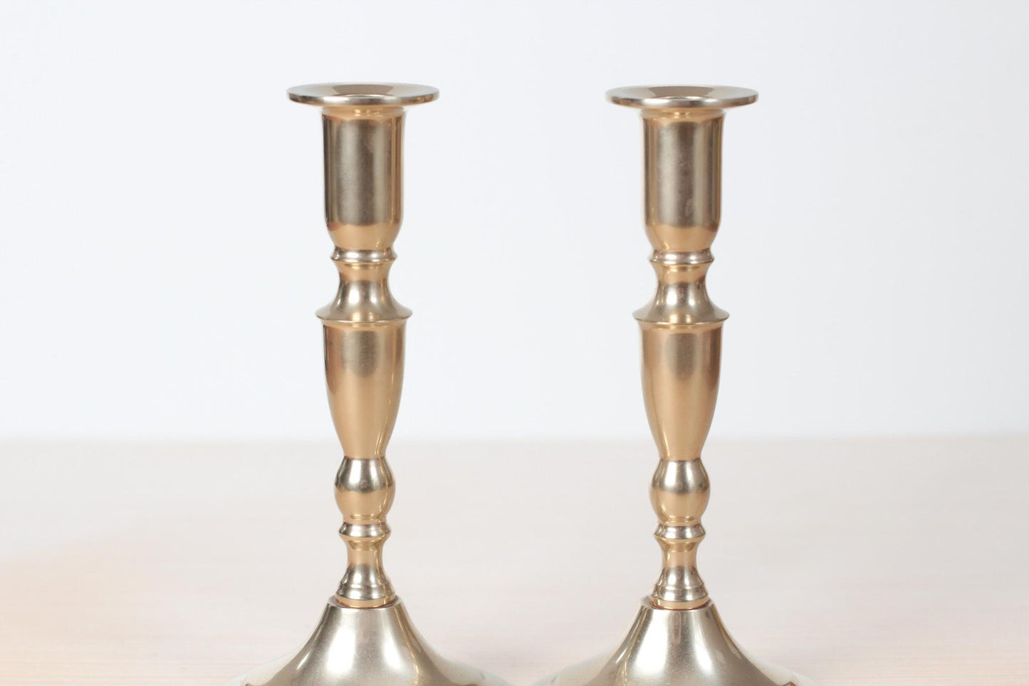 Vintage Danish Brass Candlestick Holders | Mid-Century Scandinavian