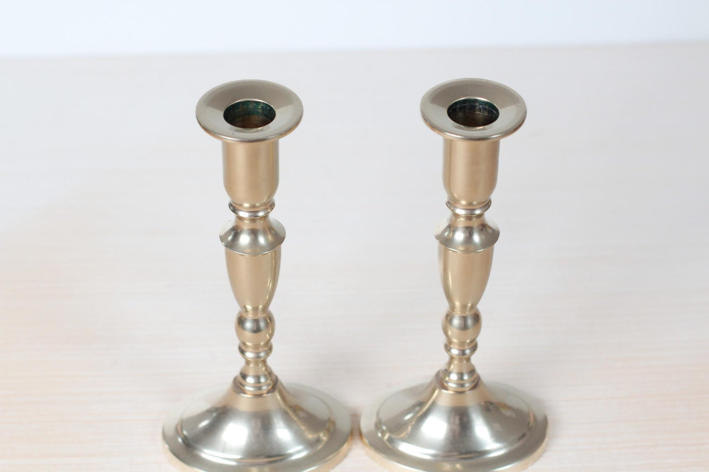 Vintage Danish Brass Candlestick Holders | Mid-Century Scandinavian