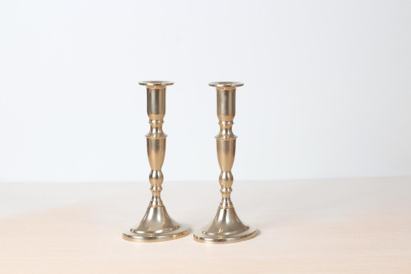 Vintage Danish Brass Candlestick Holders | Mid-Century Scandinavian
