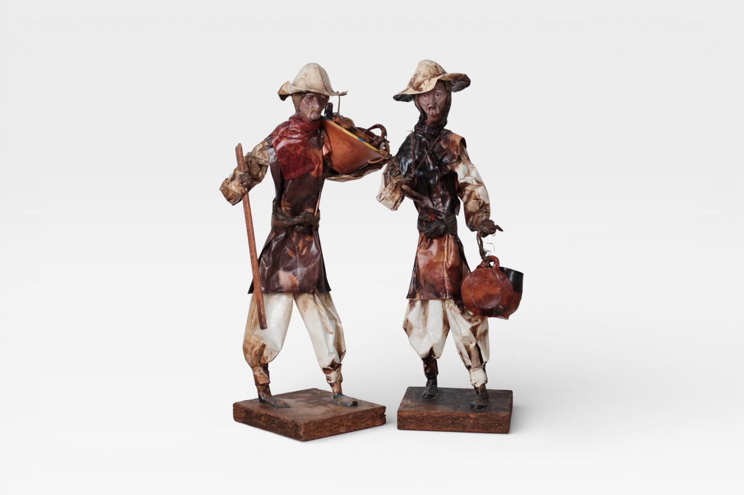 Pair of Vintage Mexican Folk Art Papier-Maché Figures