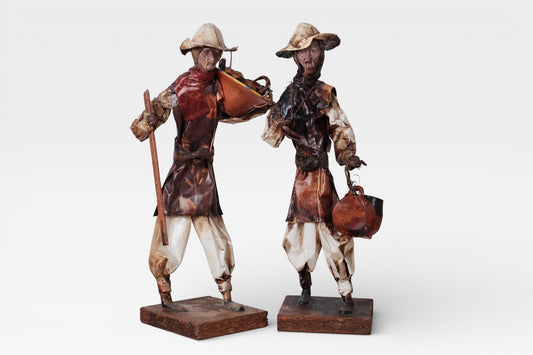 Pair of Vintage Mexican Folk Art Papier-Maché Figures