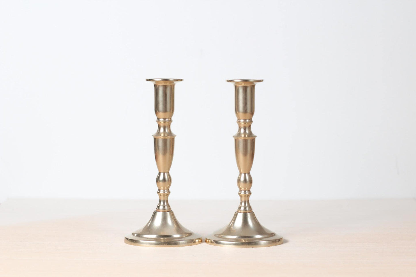 Vintage Danish Brass Candlestick Holders | Mid-Century Scandinavian
