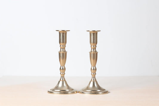 Vintage Danish Brass Candlestick Holders | Mid-Century Scandinavian
