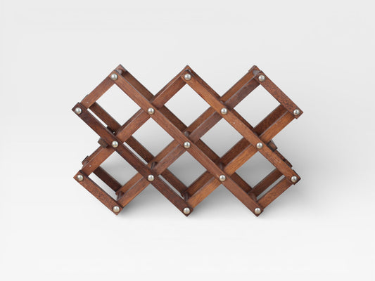 Vintage Accordion Style Wooden Wine Rack | Mid-Century Kitchen
