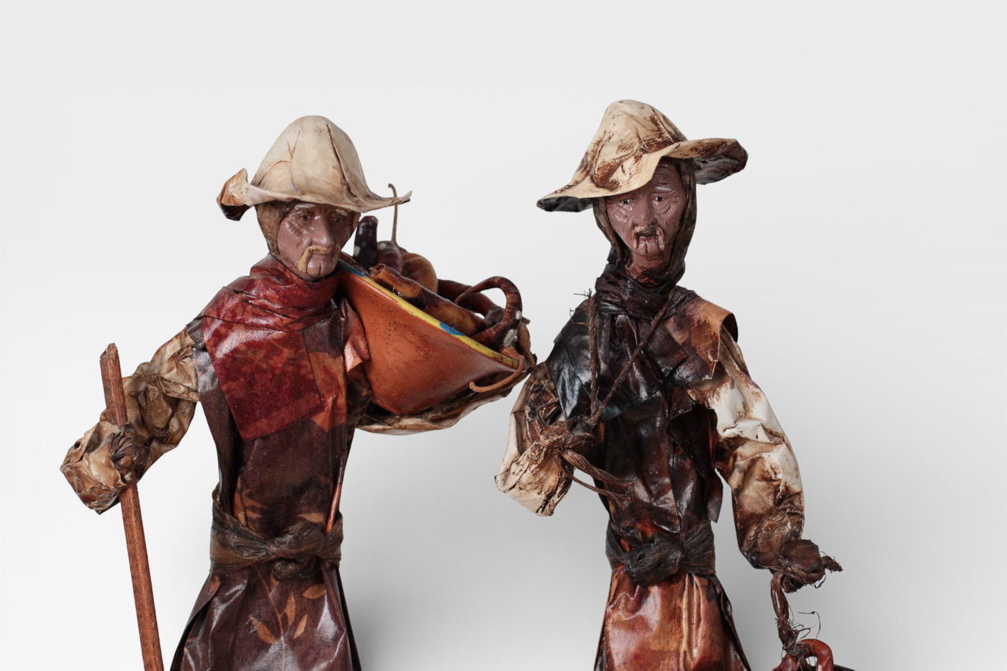 Pair of Vintage Mexican Folk Art Papier-Maché Figures
