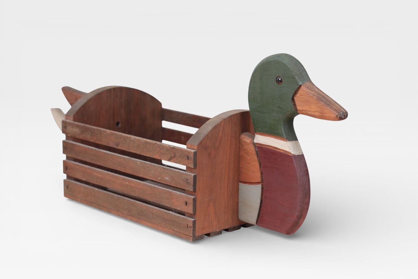 Vintage Wooden Duck Storage Crate | Mid-Century Canadian Folk Art