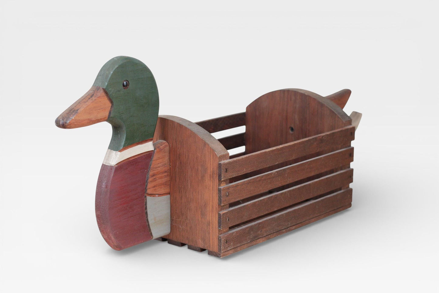 Vintage Wooden Duck Storage Crate | Mid-Century Canadian Folk Art