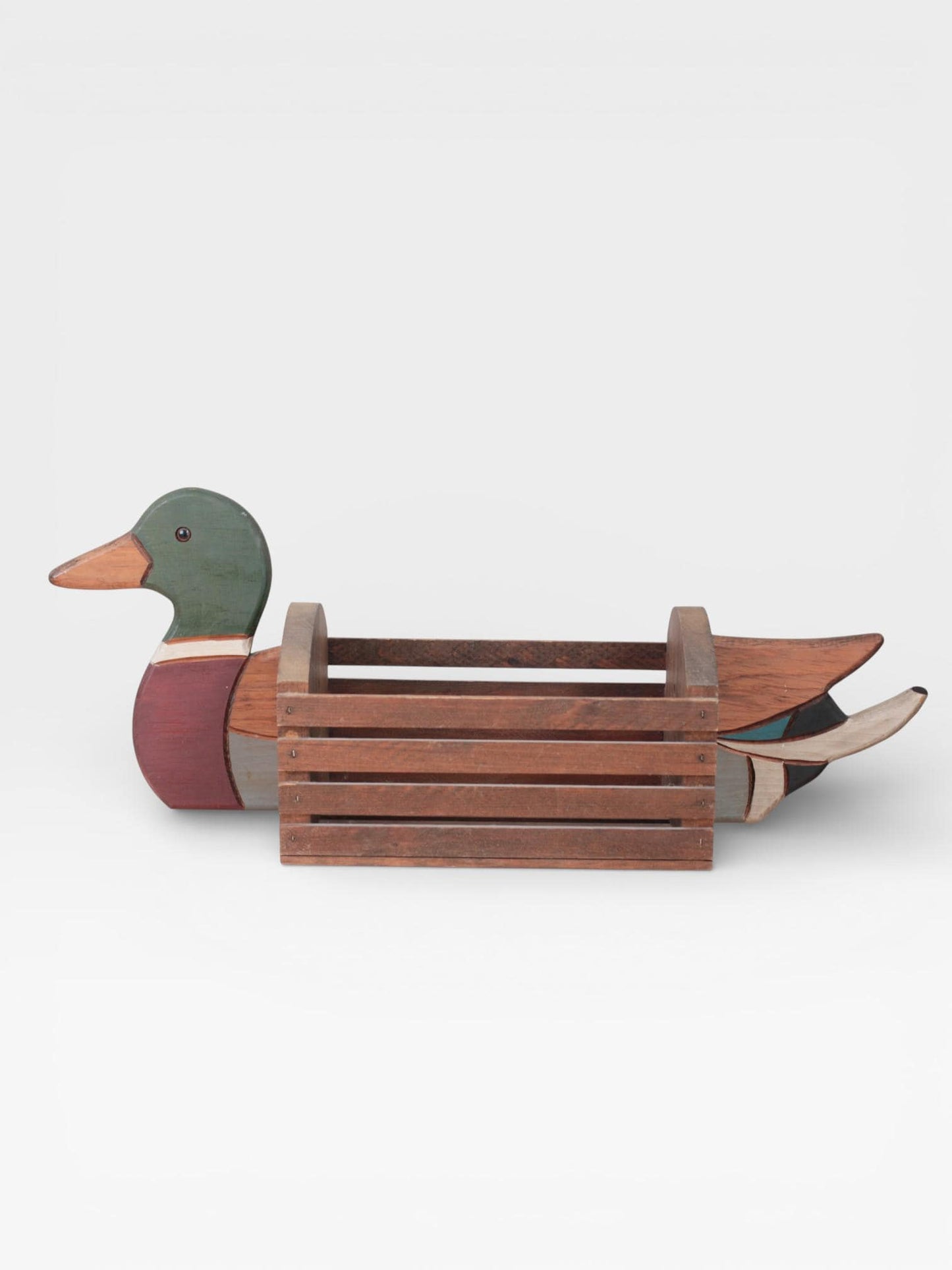 Vintage Wooden Duck Storage Crate | Mid-Century Canadian Folk Art