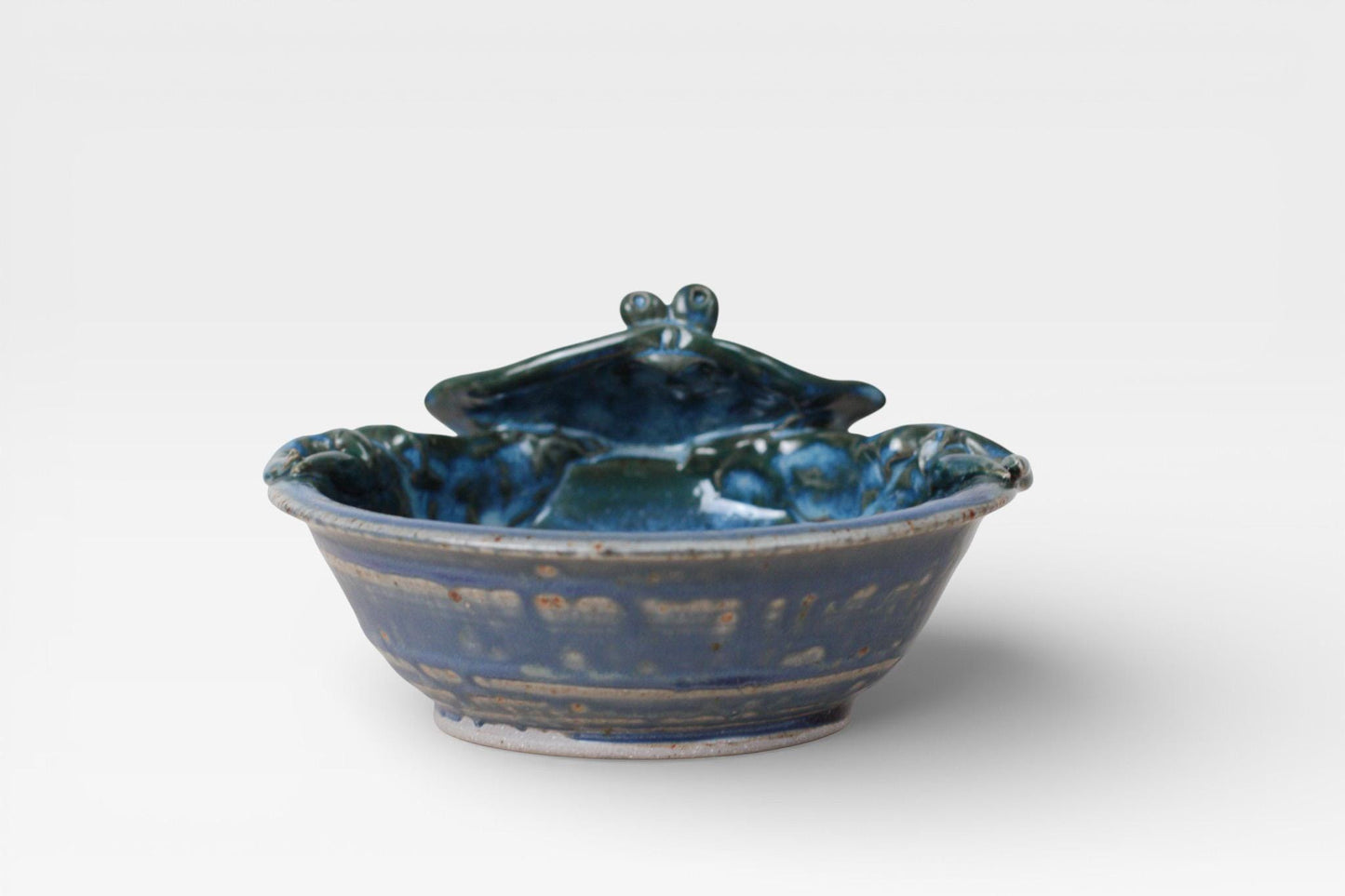 Vintage Handmade Studio Pottery Blue Crab Bowl | Signed by Artist