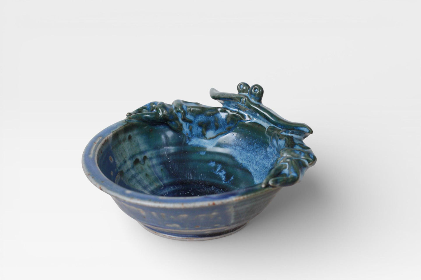 Vintage Handmade Studio Pottery Blue Crab Bowl | Signed by Artist