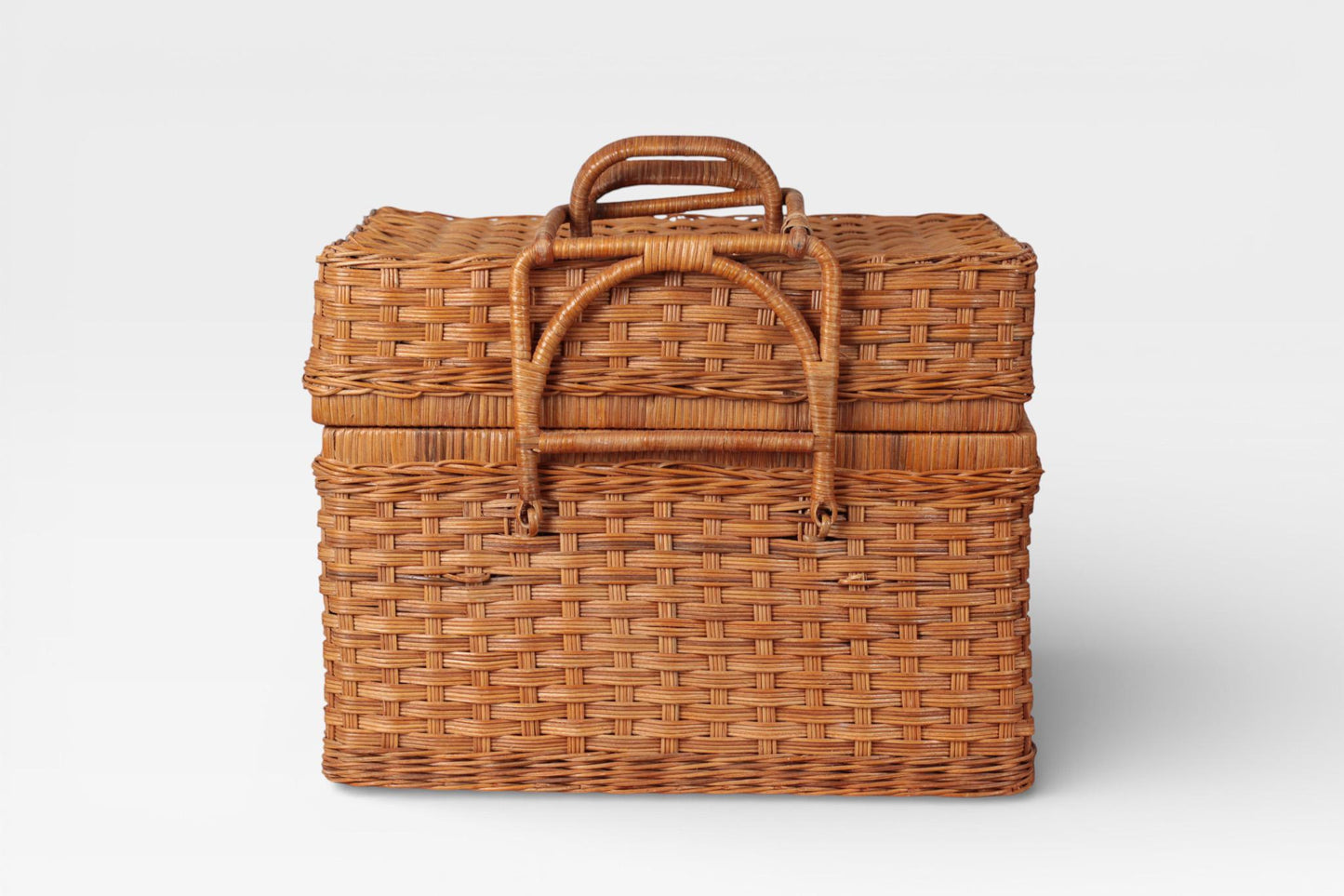 Vintage Wicker Picnic Basket with Handles