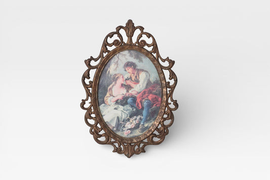 Vintage Italian Ornate Brass Frame | Mid-Century Rococo Decor