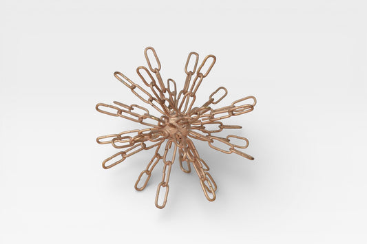 Vintage Atomic Starburst Metal Chain Sculpture | Mid-Century Modern Decor