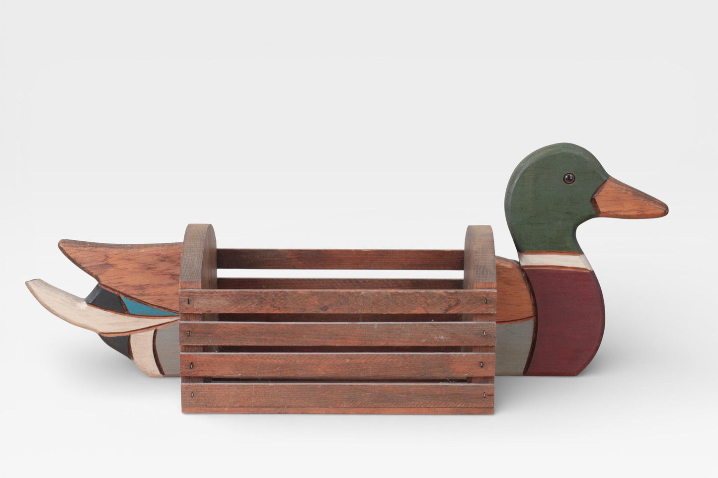 Vintage Wooden Duck Storage Crate | Mid-Century Canadian Folk Art