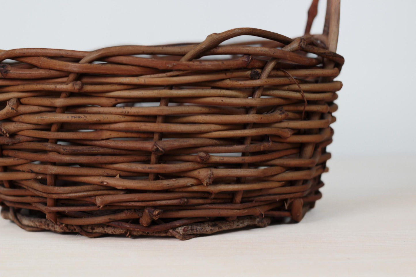 Vintage Handwoven Rustic Basket