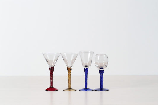 Vintage Handblown Cordial Glasses | Retro Barware