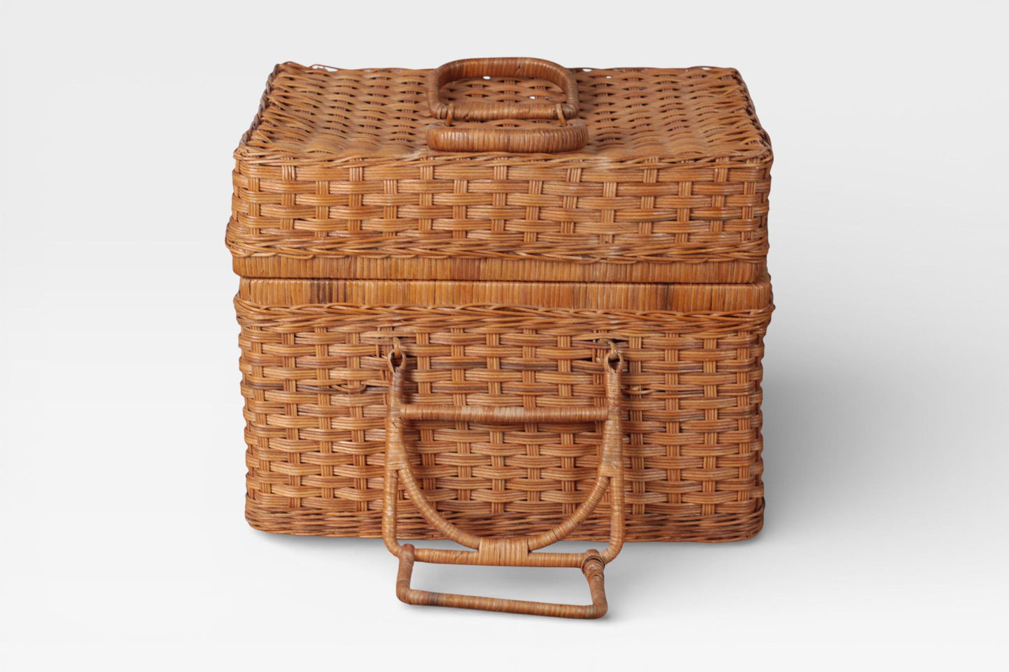 Vintage Wicker Picnic Basket with Handles