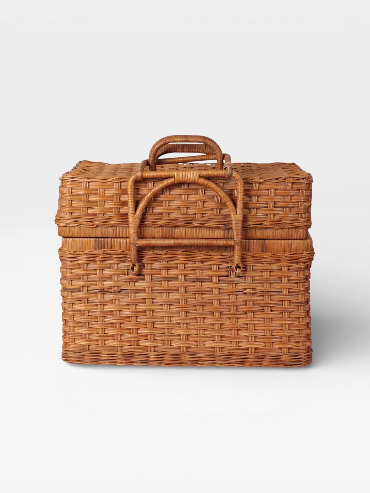 Vintage Wicker Picnic Basket with Handles