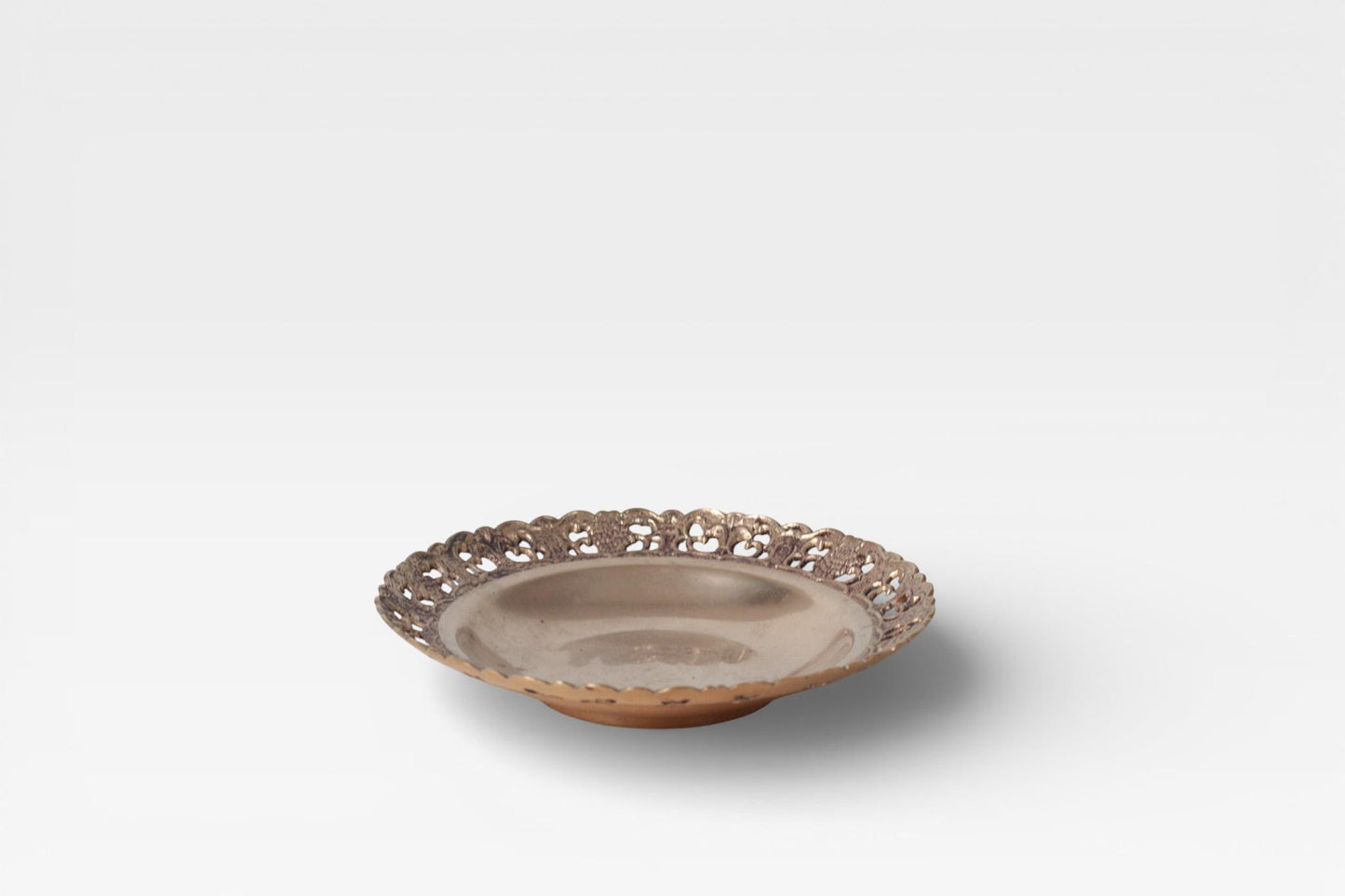 Vintage Ornate Filigree Solid Brass Bowl