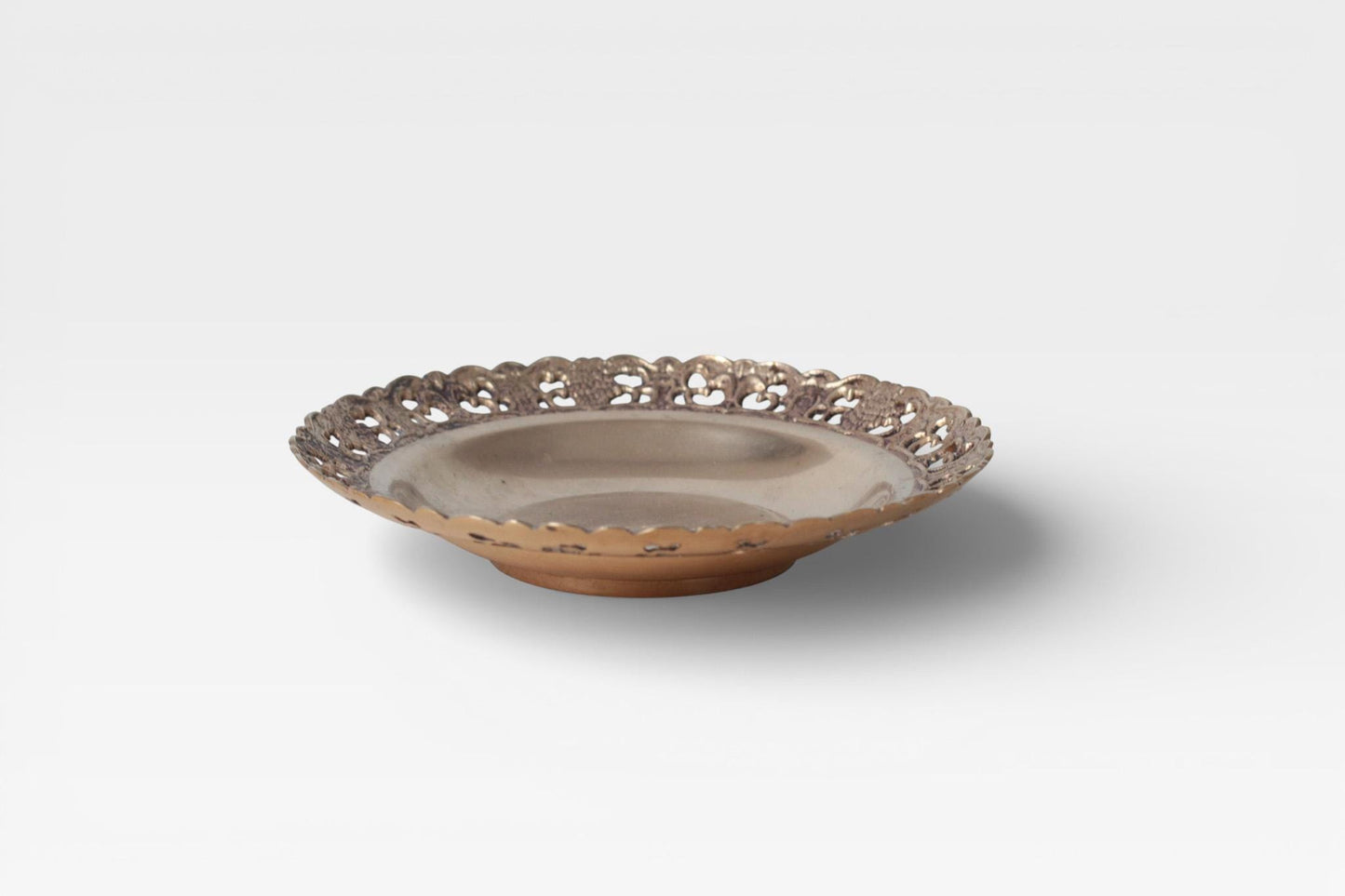 Vintage Ornate Filigree Solid Brass Bowl