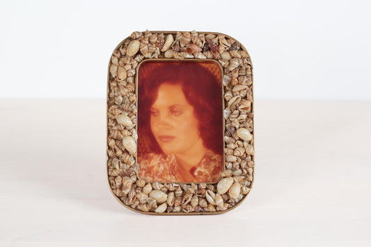 Vintage Seashell Photo Frame 7x5.5 | Mid-Century Coastal Decor