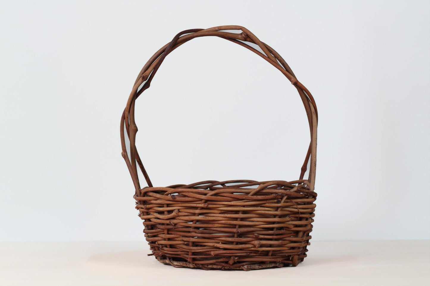 Vintage Handwoven Rustic Basket