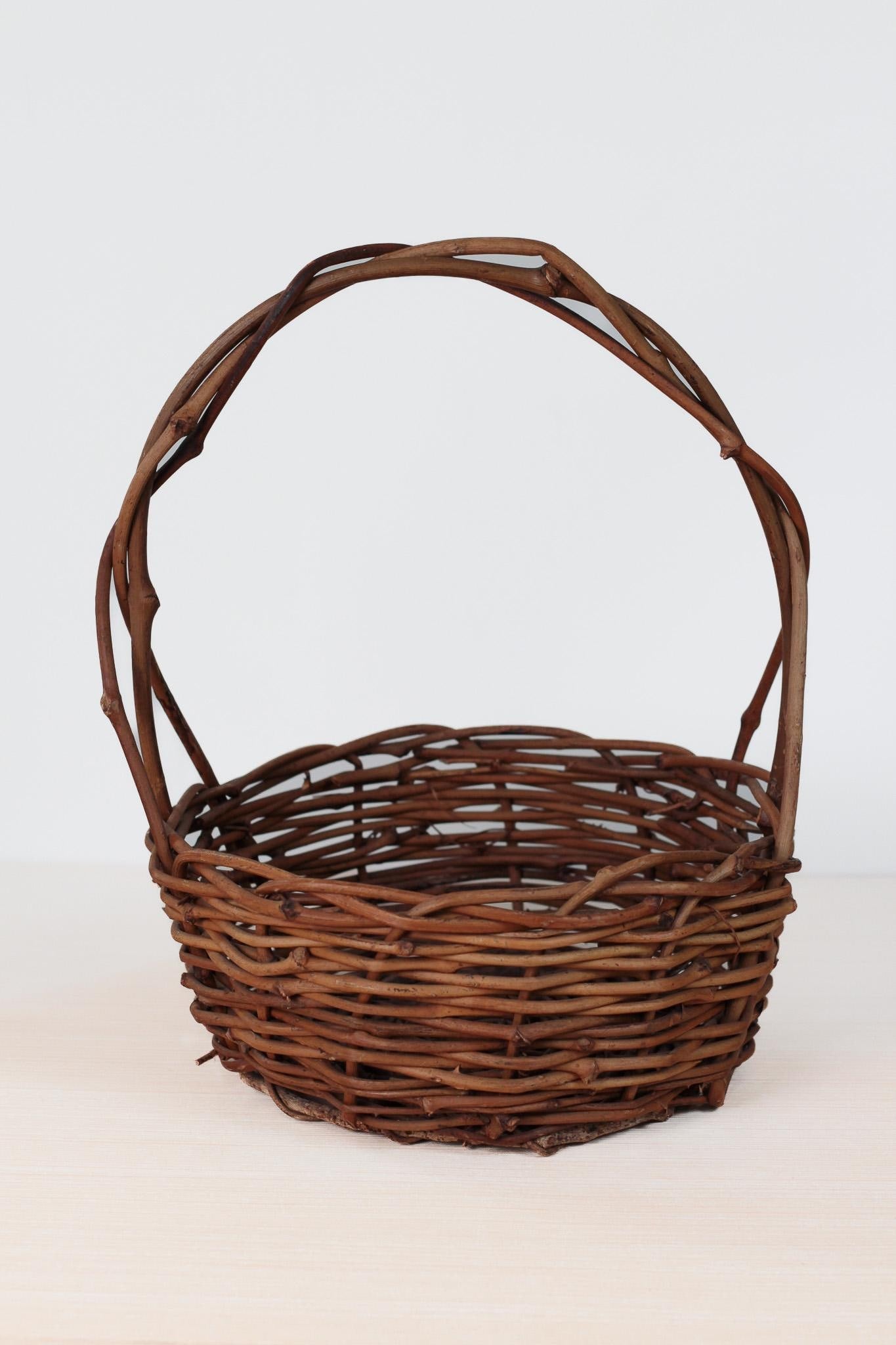 Vintage Handwoven Rustic Basket