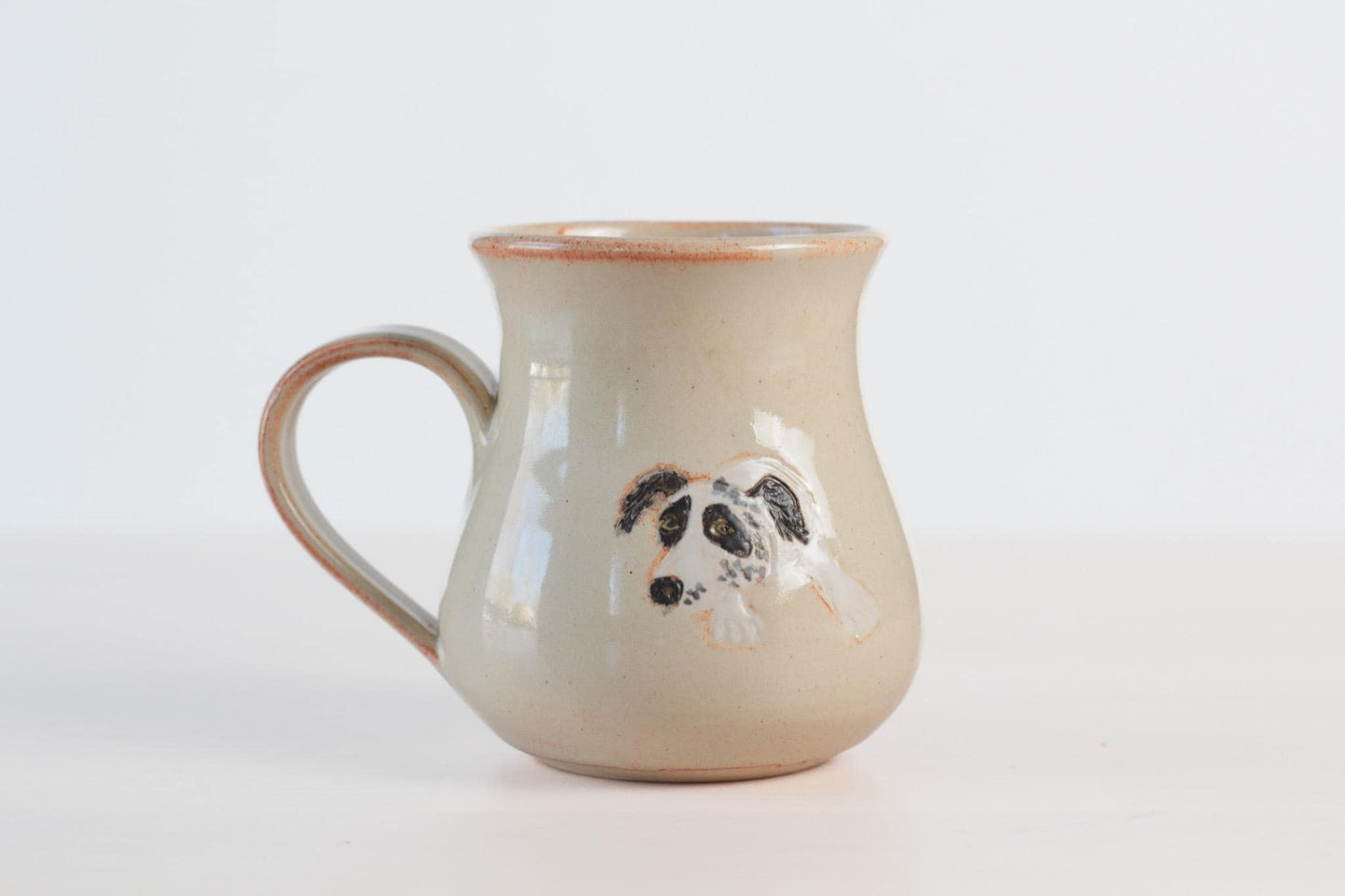Vintage Handmade Studio Pottery Mug With Dog Motif