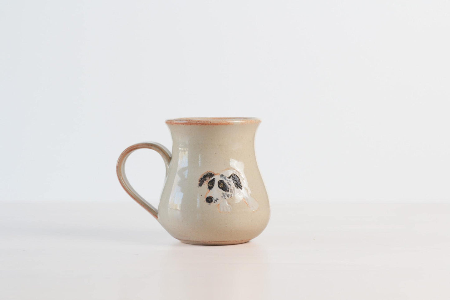 Vintage Handmade Studio Pottery Mug With Dog Motif