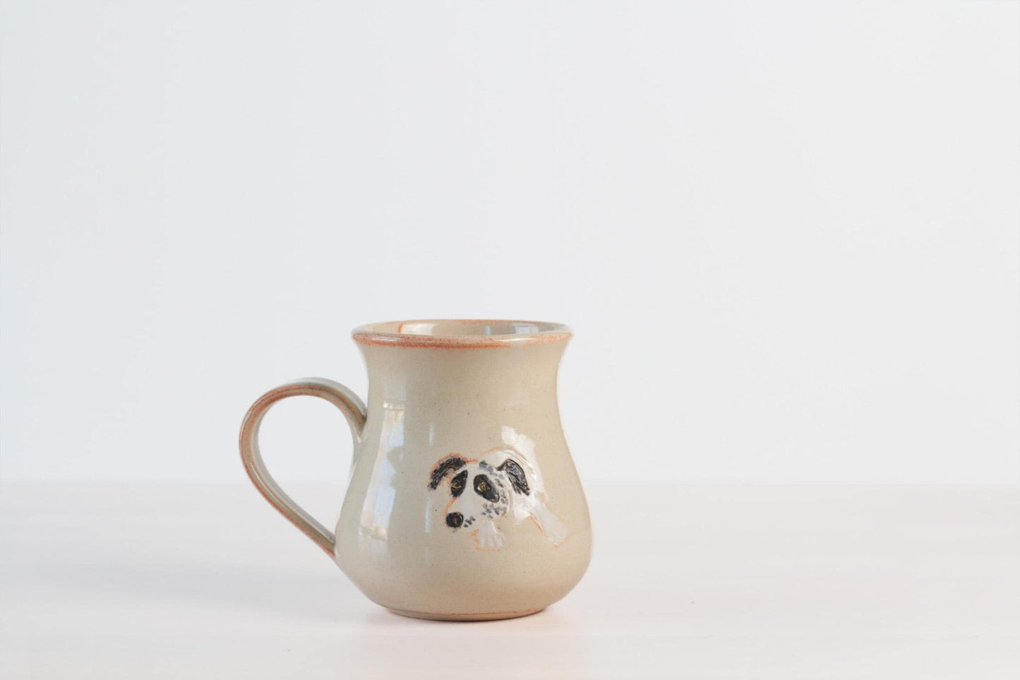 Vintage Handmade Studio Pottery Mug With Dog Motif