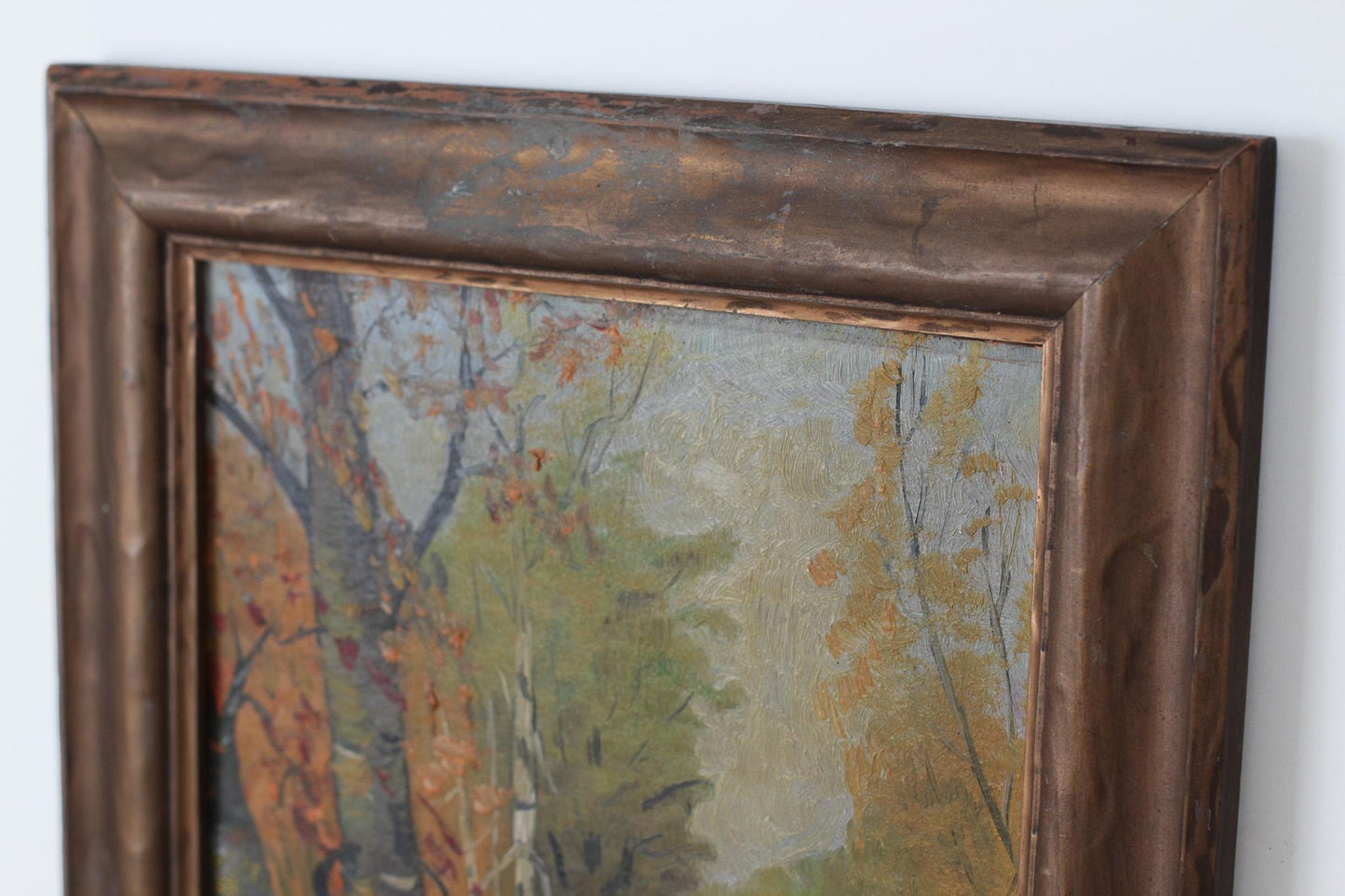 Vintage Framed Fall Landscape Original Painting | Signed by Artist