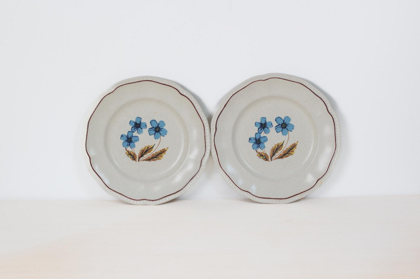 Vintage Blue Floral Kensington Staffordshire Ironstone Bread Plate, Made in England | Cottage Dinnerware