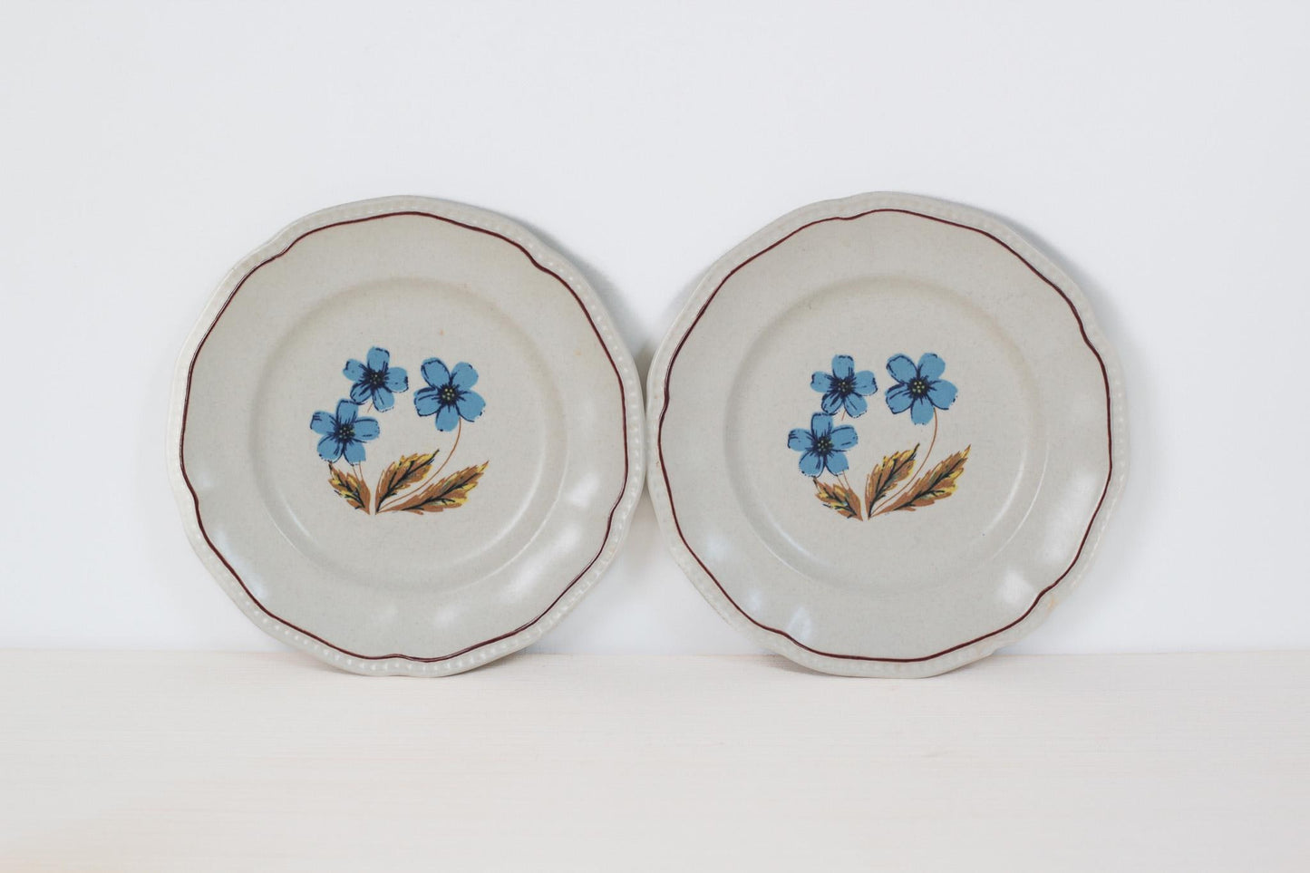 Vintage Blue Floral Kensington Staffordshire Ironstone Bread Plate, Made in England | Cottage Dinnerware