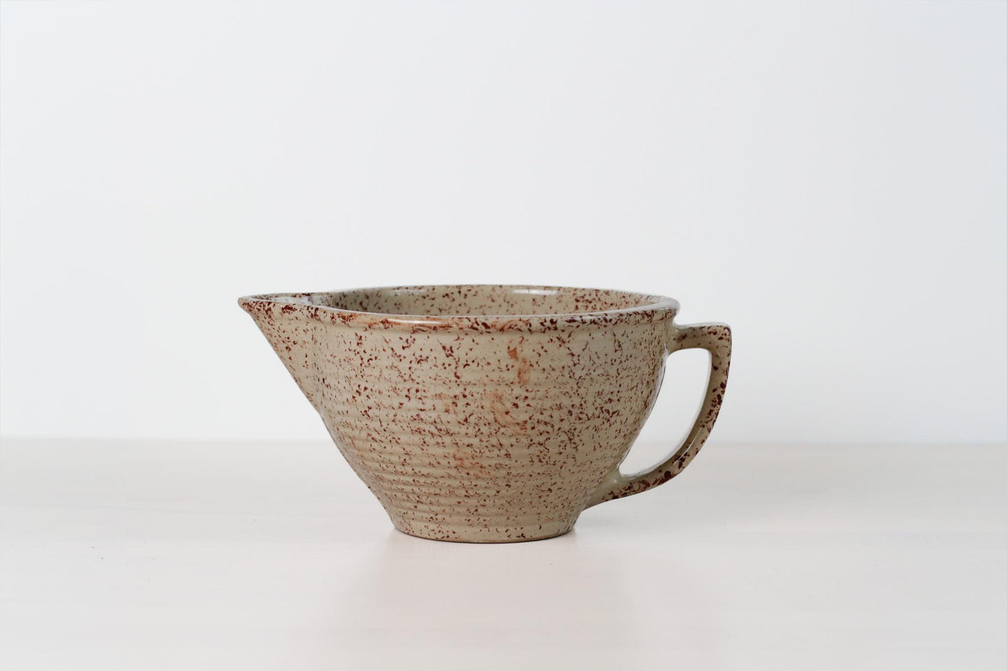 Antique Monmouth Western Stoneware Batter Bowl Pitcher | Primitive Kitchenware