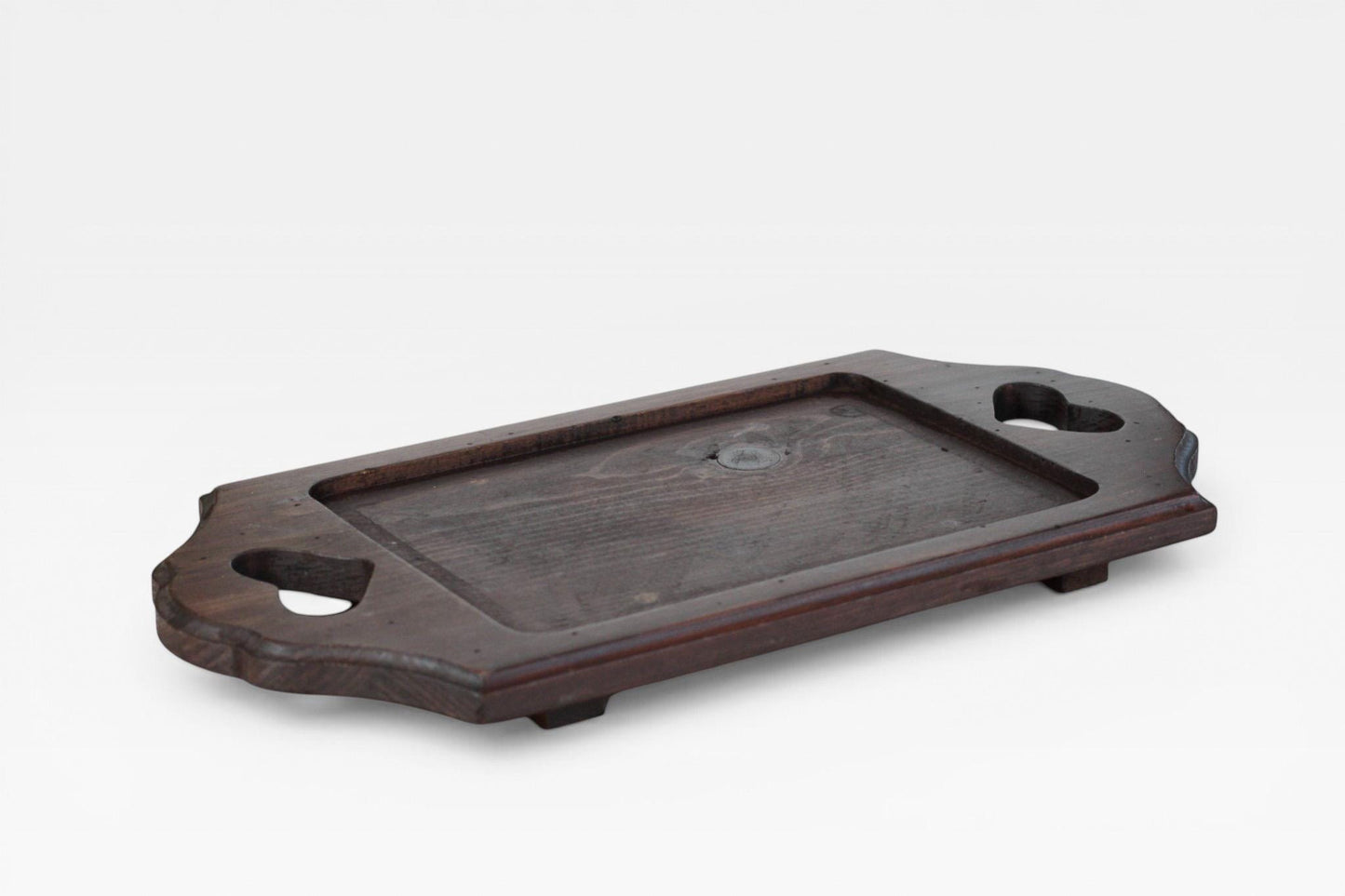 Vintage Heart Cutout Wood Tray