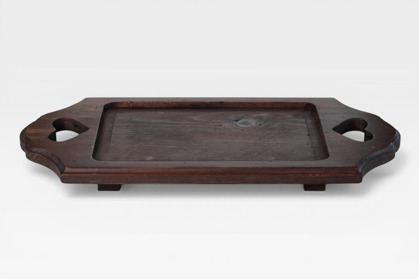 Vintage Heart Cutout Wood Tray