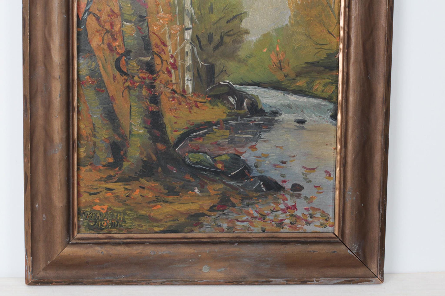 Vintage Framed Fall Landscape Original Painting | Signed by Artist