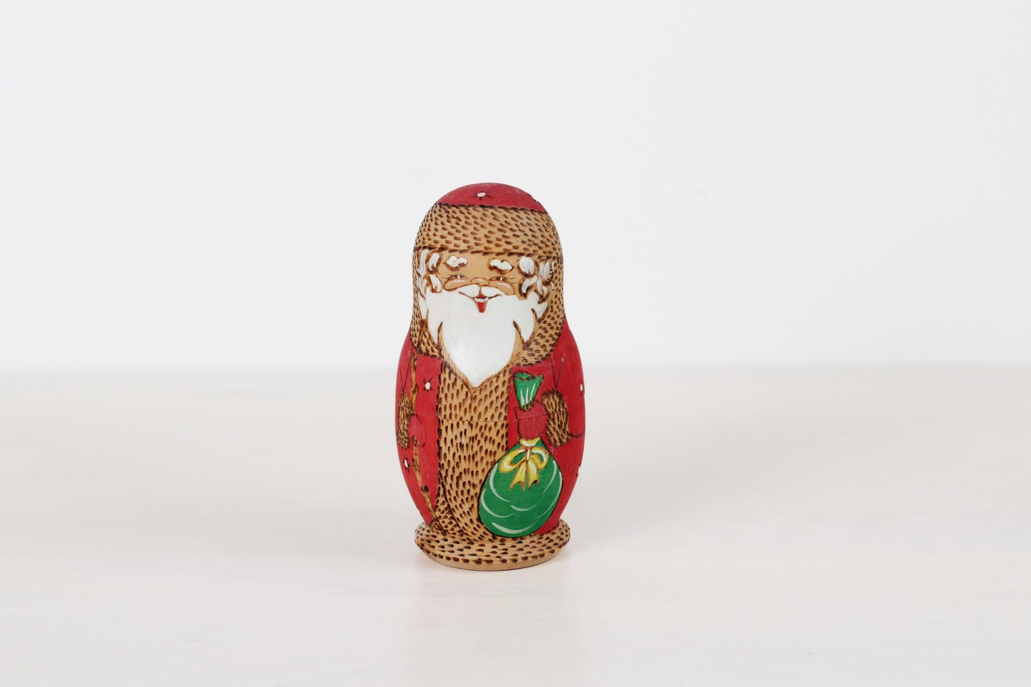 Vintage Santa Matryoshka Nesting Dolls | Russian Christmas Folk Art