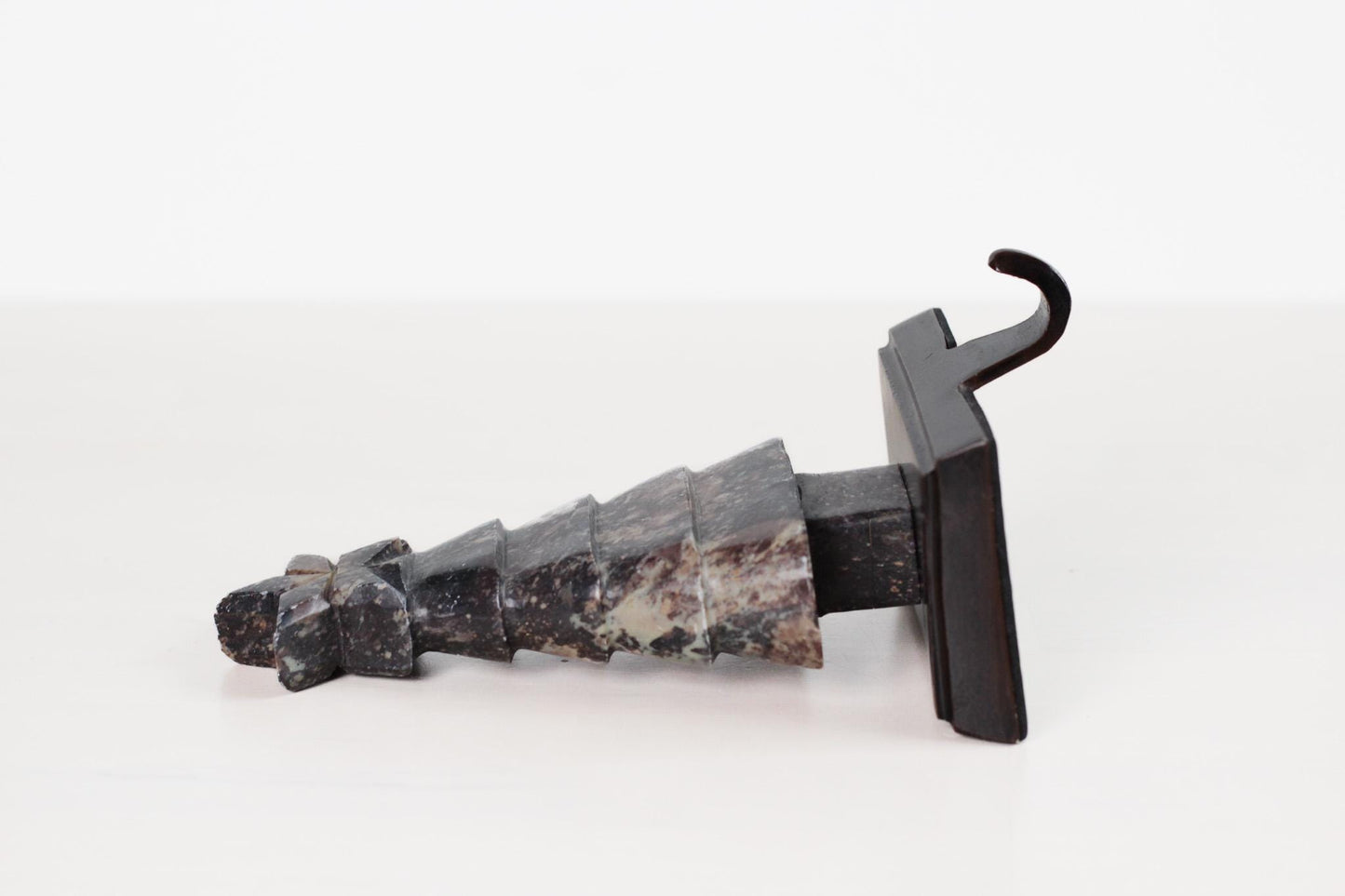 Vintage Carved Soapstone Christmas Tree Stocking Holder