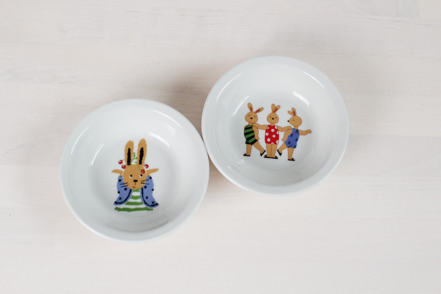 Vintage French Porcelain Bunny Bowls | Yves Deshoulières x Catimini