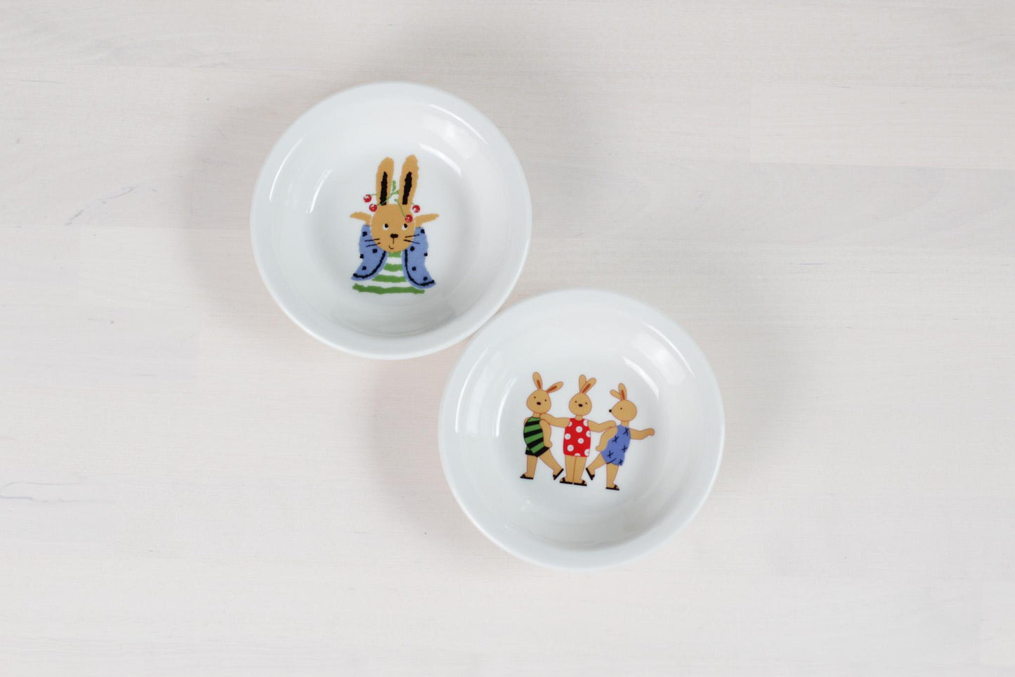 Vintage French Porcelain Bunny Bowls | Yves Deshoulières x Catimini