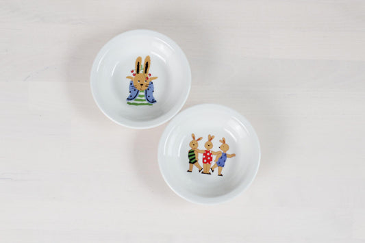 Vintage French Porcelain Bunny Bowls | Yves Deshoulières x Catimini