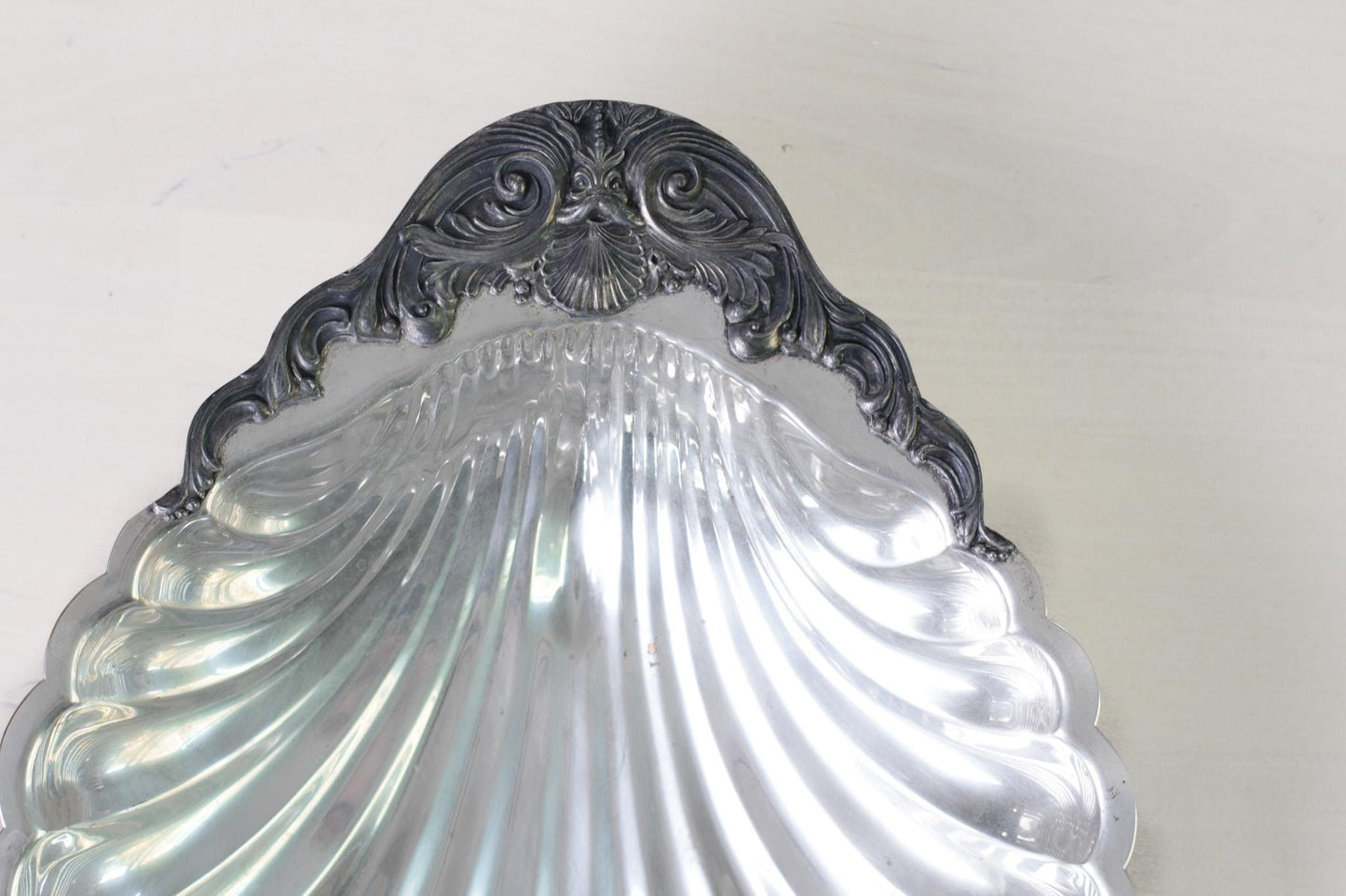 Vintage F.B. Rogers Silver Plate Scallop Shell Dish | Mid-Century Serveware
