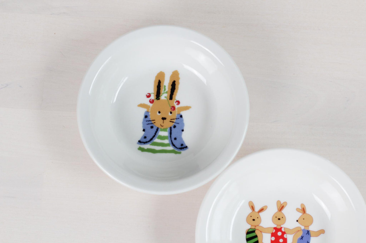 Vintage French Porcelain Bunny Bowls | Yves Deshoulières x Catimini