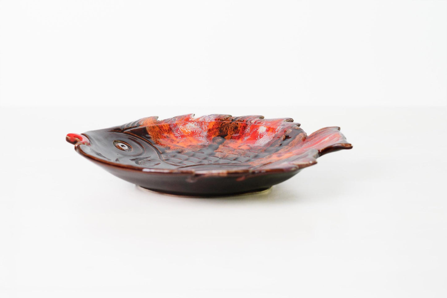 Vintage Vallauris French Pottery Fish Platter | Mid-Century Provençal Ceramic