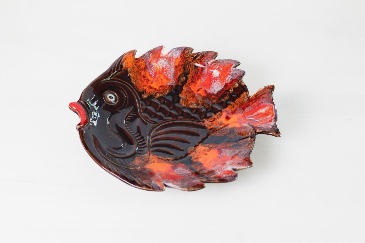 Vintage Vallauris French Pottery Fish Platter | Mid-Century Provençal Ceramic