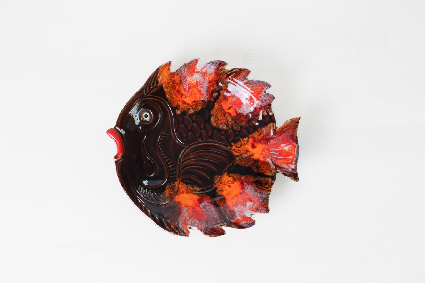 Vintage Vallauris French Pottery Fish Platter | Mid-Century Provençal Ceramic